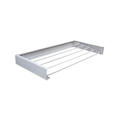 Imagem de Varal Mágico Retrátil Oculto 5 Varetas 90cm de Parede Branco