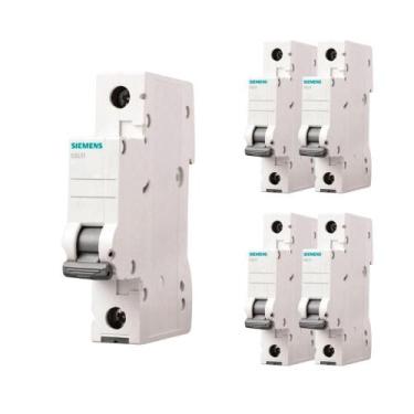 Imagem de Kit 5 Disjuntor Interruptor Unipolar 1P Curva B 32A Siemens