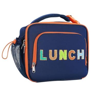 Imagem de Amersun Lancheira infantil isolada - resistente à água, reutilizável e fofa lancheira com suporte para garrafa de água e vários bolsos - ideal para meninas a partir de 3 anos, meninos, escola, viagens