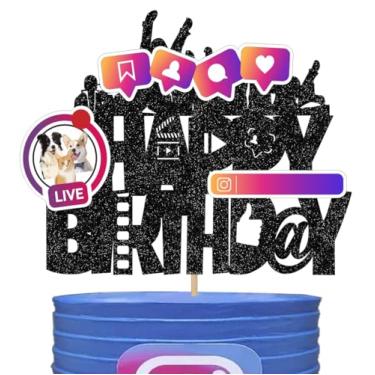 Imagem de Tocar mídia social topo de bolo filme aniversário bolo deocração filme vídeo aniversário festa decoração câmera cinema cinema feliz aniversário celebração decoração para meninos meninas aniversário