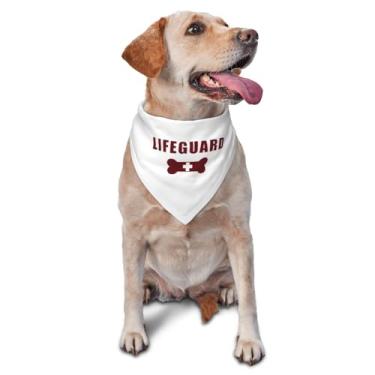 Imagem de Vercosee Bandana Lifeguard Pet para Filhote - Cachecol de Verão e Segurança para Acessórios de Praia e Piscina (Branco)