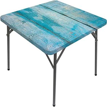 Imagem de Toalha de mesa oval elástica de madeira, estampa de textura de prancha de madeira, para decoração de mesa de jantar de cozinha, piquenique ao ar livre, serve para mesa de 106,7 x 152,4 cm