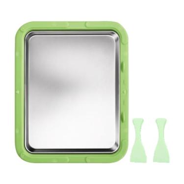 Imagem de IEUDNS Máquina de Sorvete Forma de Sorvete Atividades Divertidas para Famílias Versátil Caseiro DIY Prato Frio Instantâneo Bandeja para Rolos de Iogurte, Verde
