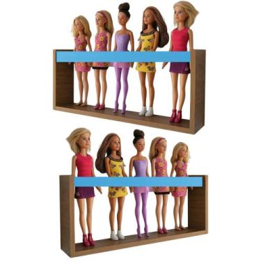 Imagem de 2 Prateleiras para Bonecas Barbie Bonecos Heróis Nicho Expositor Decor