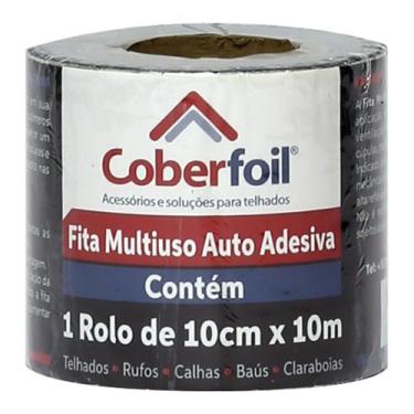 Imagem de Manta Fita Autocolante 10cm x 10mts Asfáltica Cobertura Calhas Tapa Fu