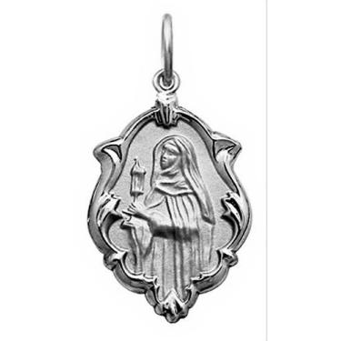 Imagem de Pingente Pequeno 1.3cm Nossa Senhora Aparecida Ouro 18k Branco k070 - 