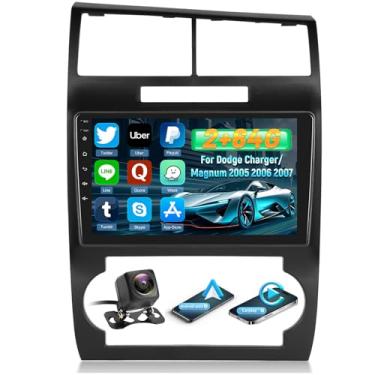 Imagem de Para Dodge Charger/Magnum 2005 2006 2007 Android Car Stereo [2 + 64G] - Carplay sem fio e Android Auto - Rádio com tela sensível ao toque de 22 cm com EQ DSP, WiFi, GPS, tela dividida + câmera de