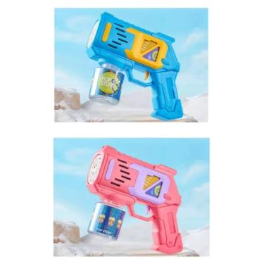 Imagem de Brinquedo arminha de bolha de sabão colorido infantil - máquina de bolha de sabão(KIT 2 UNIDADES (1AZUL + 1ROSA))