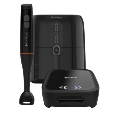 Imagem de Kit Trio Black Cadence - Sanduicheira Click - Fritadeira 4L - Mixer