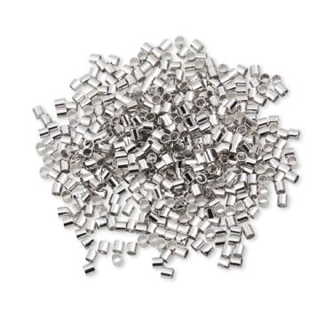 Imagem de Hlawd 500 Peças De Contas Crimpagem Para Fabricação Joias - Latão Banhado A Platina 18K 2 X Mm, Rolhas Coluna Prender As Pontas Das Cordas, Acessórios Tubos