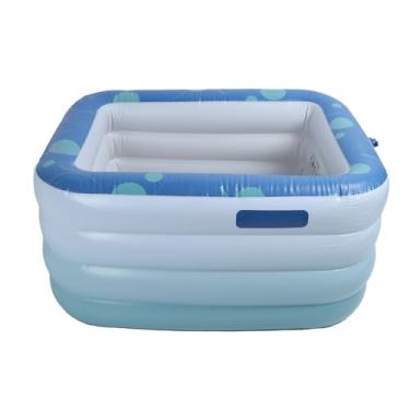 Imagem de Vomeko Piscina infantil inflável de 1,2m Banheira de bebê dobrável com forro de algodão com fundo espessado para banho de nadar seguro (verde, 4 camadas PVC)