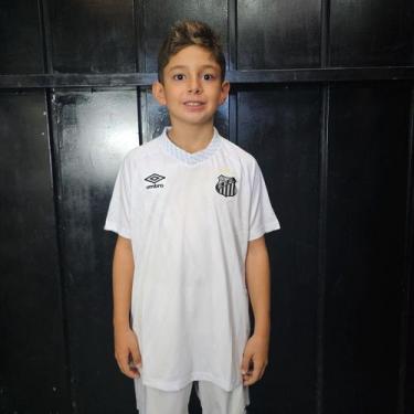 Imagem de Camisa Santos Umbro 2025 Uniforme 1 Torcedor - Infantil, 14, Branco
