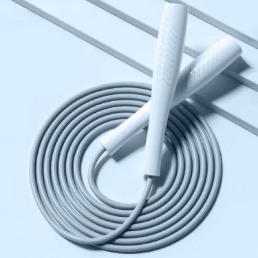 Imagem de Corda de pular infantil, corda de pular ajustável para crianças com alças ABS e corda de PVC para crianças pequenas (azul)