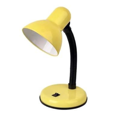 Imagem de Abajur Luminária de Mesa Articulada com Base Bivolt - Ideal para Escritório, Quarto, Trabalho, Estudo, Leitura (Amarelo)