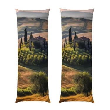 Imagem de Capa de travesseiro corporal com zíper oculto, fronha longa de microfibra macia e respirável para travesseiro corporal, paisagem toscana, paisagem de árvore, capa de travesseiro para cama de presente