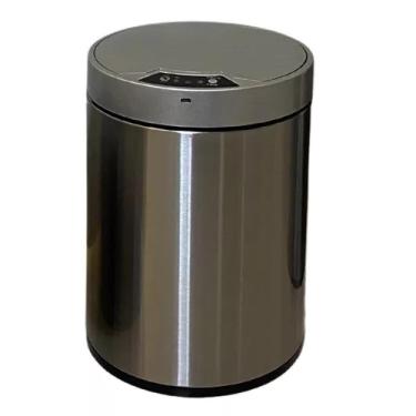 Imagem de Lixeira Inox 12 Litros Automatica Sensor Recarregavel Com Cesto Removivel E Cabo Usb Estilo Luxo
