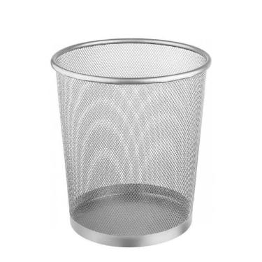 Imagem de Cesto De Lixo Aramado Metal Lixeira Para Escritorio Sala Consultorio Telado Vazado 10 Litros Preto; Tamanho: U