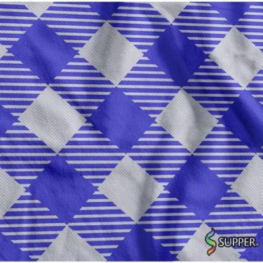 Imagem de TNT Estampado 1,40M 40G Xadrezão BRANCO/AZUL (rolo com 25 Metros) - Su