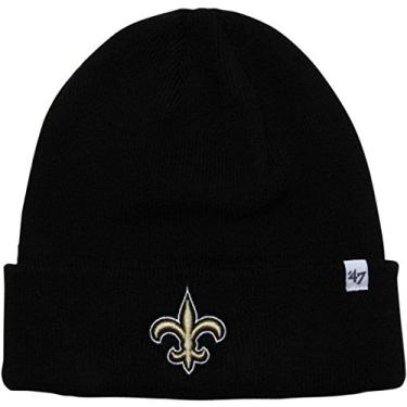 Imagem de Gorro de punho da moda '47 – Boné de malha de inverno com punho NFL, New Orleans Saints - Preto, New Orleans Saints - Black, One Size