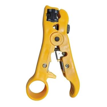 Imagem de Alicate Desencapador Decapador Universal para Cabos Ferramenta de Descascar Fios UTP/STP/RG6/RG59, Amarelo