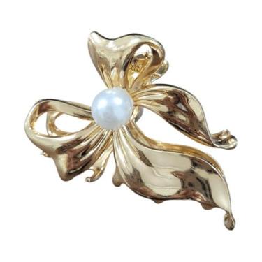 Imagem de Acessório De Cabelo Piranha Feminina Com Pérolas Metal - Lika Bijuteri