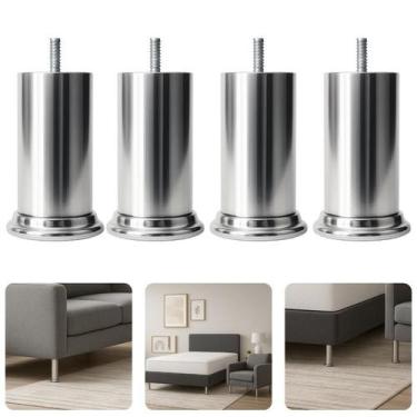 Imagem de Kit Com 4 Pés Concreto 15cm Rosca Soberba Móveis Pesados Cama Box Esto