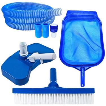 Imagem de Kit Limpeza Com Mangueira Siliconada De 4 Metros Piscina - Shopnegocio