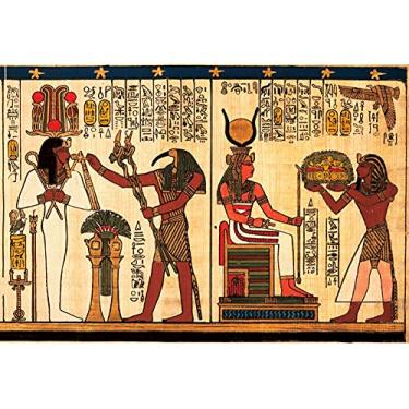 Imagem de Yeele 2,1 x 1,5 m, pano de fundo de pergaminho egípcio antigo, história, pintura de parede, hieróglifos, faraós, egípcios, hieróglifos, mural de fundo para fotos, férias, viagens, crianças, adultos