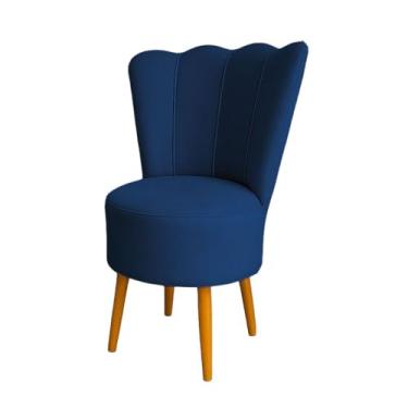 Imagem de Cadeira Pétala Veludo Premium (AZUL MARINHO)