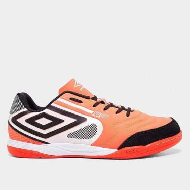 Imagem de Chuteira Futsal Umbro Pró 5 Bump Club Unissex, Rosa, Branco, 37