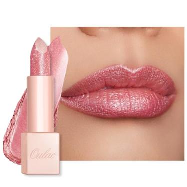Imagem de Oulac Batom rosa hidratante para mulheres - Protetor labial matizado com brilho, maquiagem labial leve, fórmula nutritiva e hidratante, vegana e sem glúten, joia rosa PG03