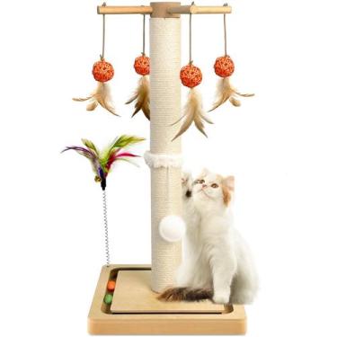 Imagem de Cat Scratching Post Paroto Sisal com brinquedos para gatos domésticos 