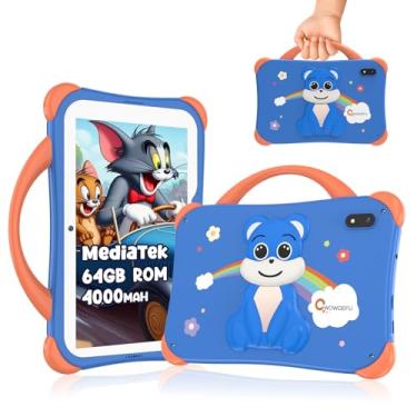 Imagem de CWOWDEFU Tablet infantil, tablet de 1,8 m para crianças, tablet Android 14 de 64 GB possui bateria de 4000 mAh, Bluetooth 5.0, WiFi 5G, câmera dupla de 5 MP + 2 MP, melhor presente para crianças