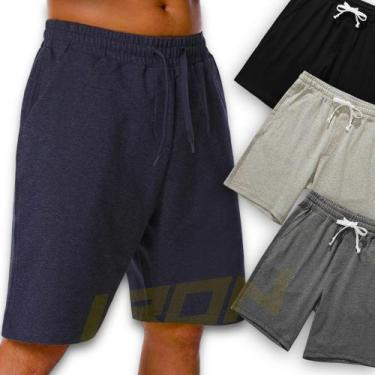 Imagem de Bermuda Shorts Masculina  Academia Treino Corrida Moletom MOLETINHO 51