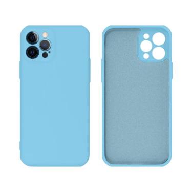 Imagem de Capinha iPhone 12 PRO Proteção Câmera Silicone Aveludado - GCM, Azul P