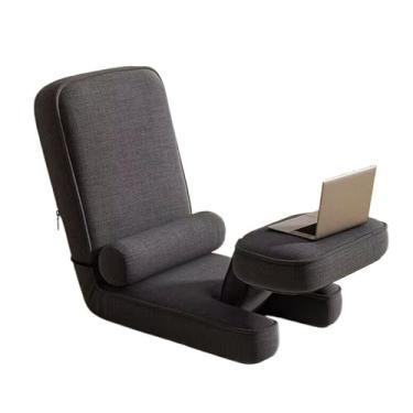 Imagem de Cadeira de chão portátil, dormitório dobrável, janela de sacada, cadeira de sofá preguiçosa, cadeira de computador, cadeira ergonômica de tatami, cadeira de encosto, com suporte ajustável para as