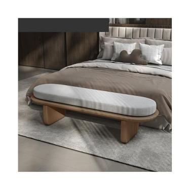 Imagem de Banco de armazenamento de fim de cama italiano minimalista banco de cabeceira para quarto banco de cabeceira macio cama sofá sapato banco de vestiário sofá banco longo banco de cama (marrom)