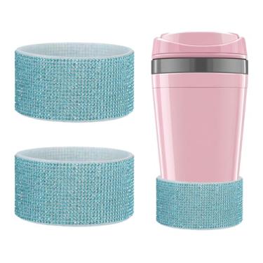Imagem de YELARXI Bota de silicone com glitter, botas protetoras de diamante, protetor antiderrapante brilhante com fundo de 7,4 a 7,5 cm - adequado para (garrafa de água Stanley Tumbler), pacote com 2 e 850 a
