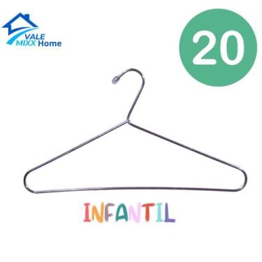 Imagem de Kit Cabide Infantil em Aço Cromado Ideal para Roupas de Crianças - val