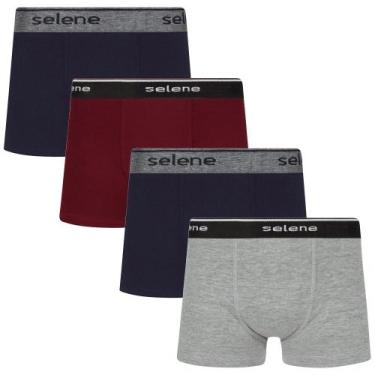 Imagem de Kit 4 Cuecas Boxer Infantil Criança Box Algodão Selene, P, Sortida