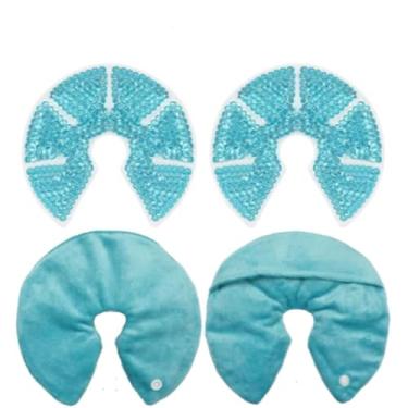 Imagem de Bolsa Térmica Gel Para Seios Compressa Amamentação Alívio Conforto 1 Par (Azul)
