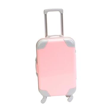 Imagem de Kokiya Mala de boneca de 18 polegadas, mala de brinquedo para bebê, mini carrinho, de viagem com rodinhas, mini de viagem para festa infantil, Rosa