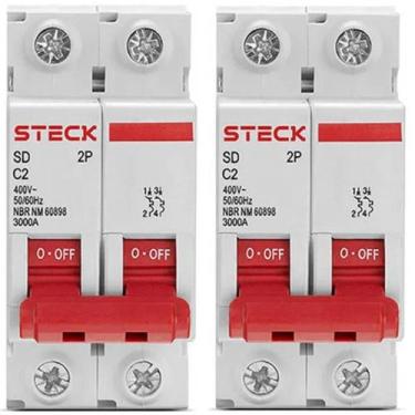 Imagem de Kit 2 Disjuntor Steck 25A Curva C SDD62C25 2 polos 3ka