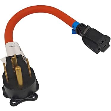 Imagem de Fullsky Plugue de secadora macho FC-14352T 30A 14-30P para 5-15R ou 5-20R adaptador 4 pinos para 3 pinos saída 20A 125V