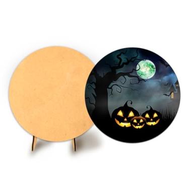 Imagem de Painel Redondo C Elastico 50cm Halloween + Suporte MDF (HAL0001)