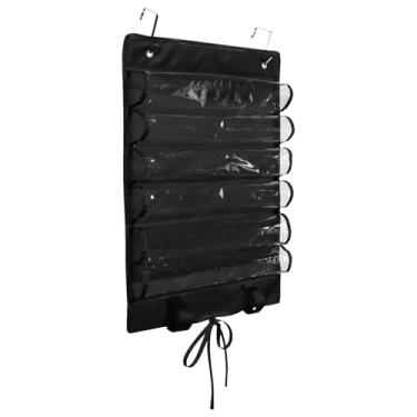 Imagem de Bolsa de armazenamento de tubo, estojo para tapete MTG com 2 ganchos, não rola da superfície e design fácil de colocar e sair, compartimentos de plástico transparente, suporte portátil para tapete de