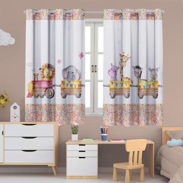 Imagem de Cortina Infantil Estampada, 2,00x1,50m, Poliéster, para Quarto de Menina ou Menino, Decorativa (TRENZINHO)