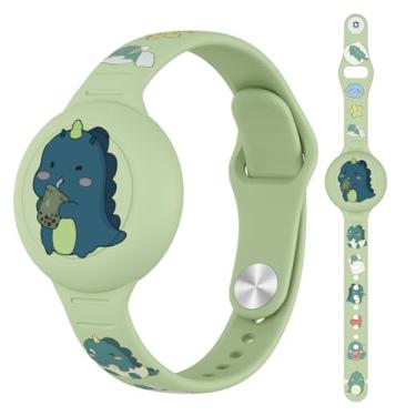 Imagem de Pulseira impermeável para crianças, pulseira oculta de silicone macio com rastreador GPS, segura e confortável para crianças, compatível com Apple Tag (dinossauro pequeno abacate)