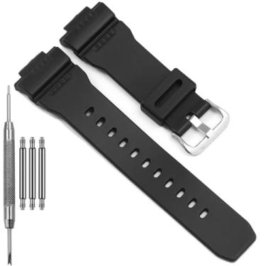 Imagem de Feyert Pulseira de reposição masculina GW-7900 compatível com G Shock GW-7900B G7900 GW7900B G7900A-4 Pulseira esportiva de resina à prova d'água, Fivela de aço preta, One Size, Casual
