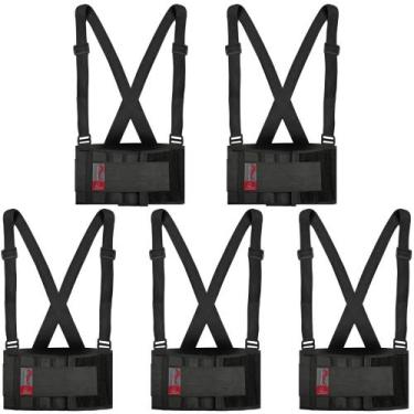 Imagem de Kit 5 Cinta Lombar Ergonômica Proteção Coluna Steelflex, G